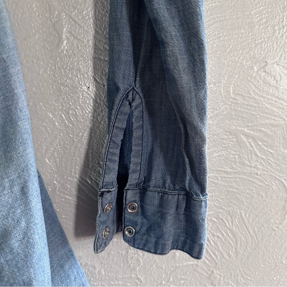 Gap 1969 Denim Shirt Dress Belted Snap Front Pockets | Size Medium - Picture 4 of 9